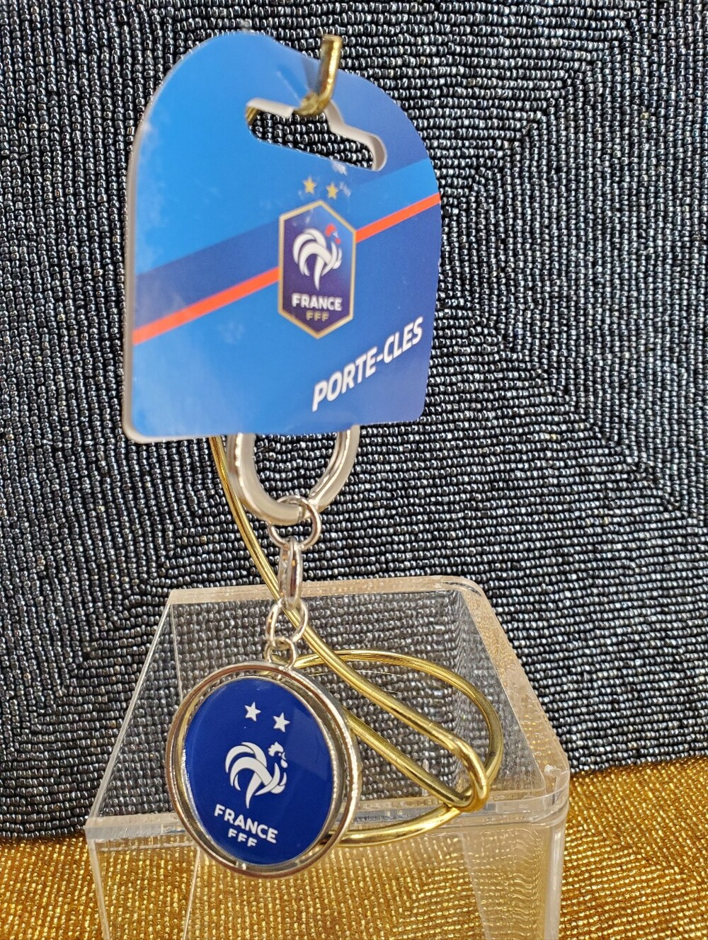 Officially licensed spinning crest keychain (porte-clés) of the French National